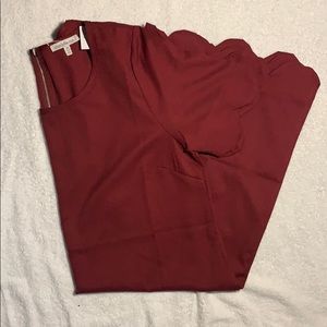 NWT Maroon Scalloped Dress
